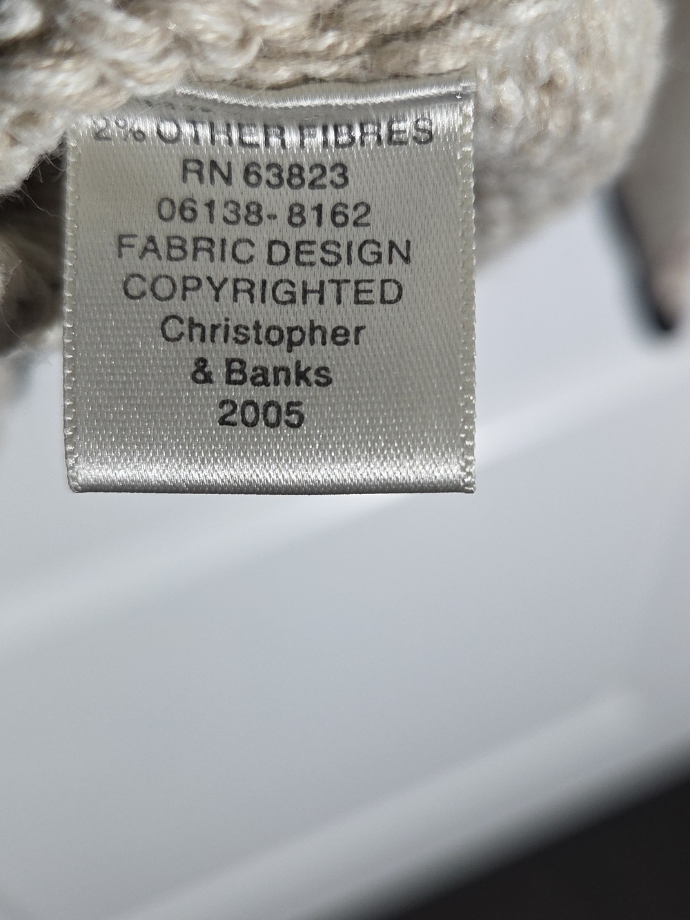 VINTAGE Christopher Banks Sweater Womens Medium Chunky-Knit Cardinal Bird Beige - Picture 5 of 8